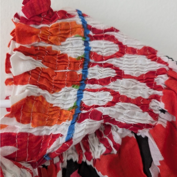 Vibrant Red Embroidered Crop Top - Picture 7 of 10